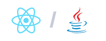 React and Java languages logotypes