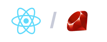 React and Ruby languages logotypes