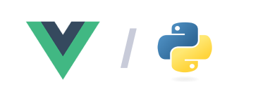 Vue.js and Phyton languages logotypes.