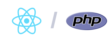 React and PhP languages logotypes.